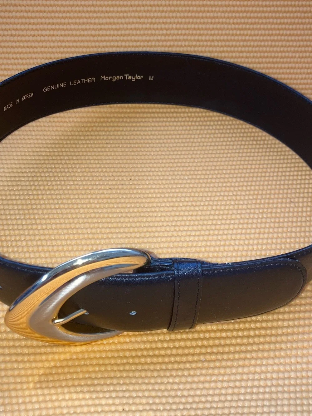 Morgan Taylor Leather Black Belt Women’s Medium Made In Korea Size M 32-33''